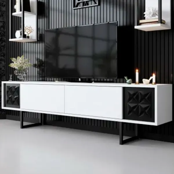 Комплекты ТВ-зона Trendy Black Line 48 см x 30 cм x 180 см / Белый photo 2