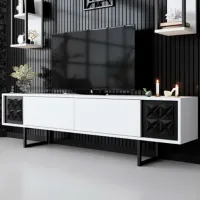 Комплекты ТВ-зона Trendy Black Line 48 см x 30 cм x 180 см / Белый photo 2