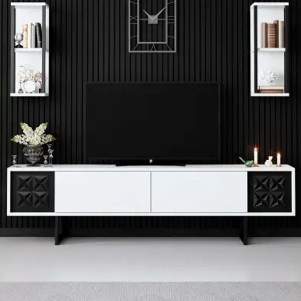 Комплекты ТВ-зона Trendy Black Line 48 см x 30 cм x 180 см / Белый photo 3