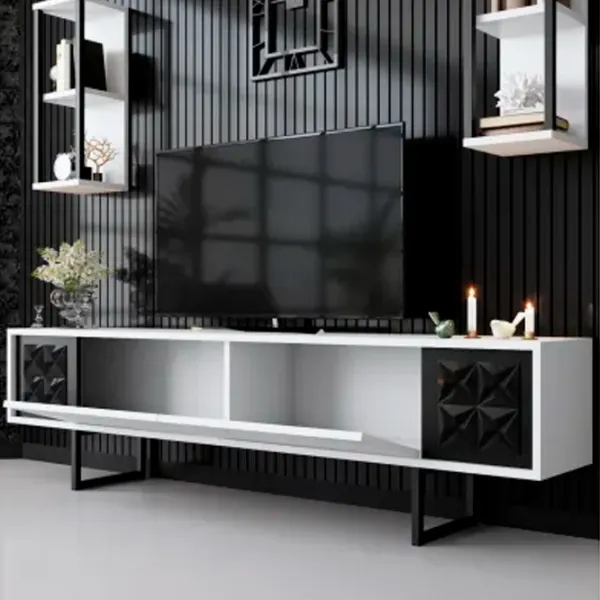 Комплекты ТВ-зона Trendy Black Line 48 см x 30 cм x 180 см / Белый photo 4