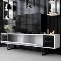 Комплекты ТВ-зона Trendy Black Line 48 см x 30 cм x 180 см / Белый photo 4