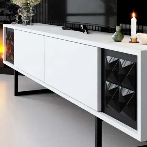 Комплекты ТВ-зона Trendy Black Line 48 см x 30 cм x 180 см / Белый photo 5