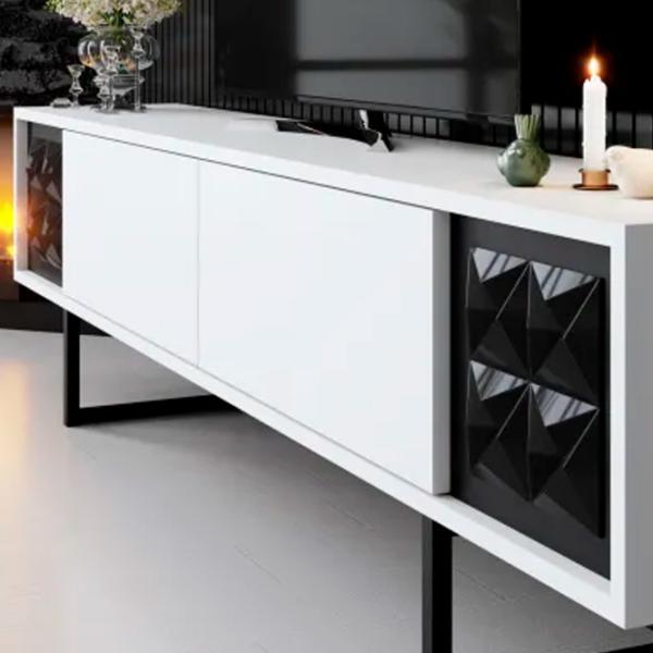 Комплекты ТВ-зона Trendy Black Line 48 см x 30 cм x 180 см / Белый photo 5