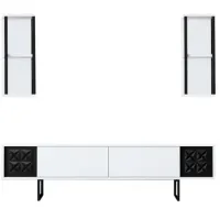 Комплекты ТВ-зона Trendy Black Line 48 см x 30 cм x 180 см / Белый photo 6
