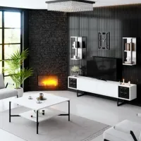 Комплекты ТВ-зона Trendy Black Line 48 см x 30 cм x 180 см / Белый photo 7