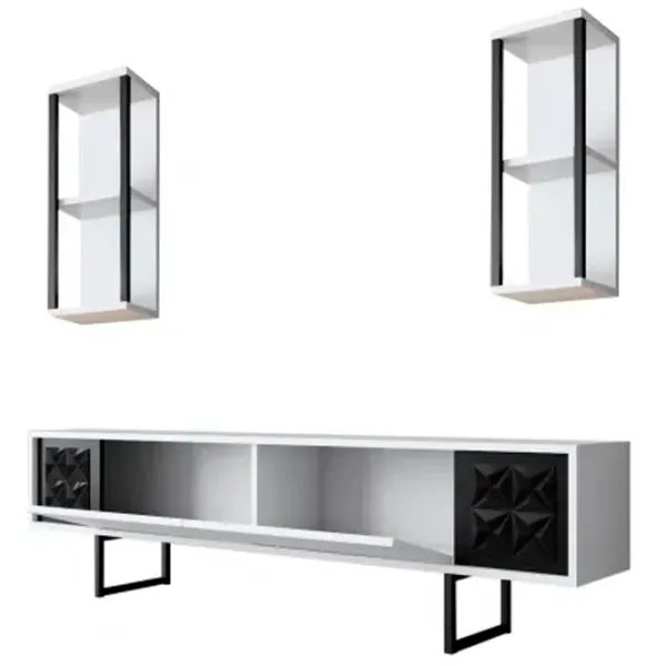 Комплекты ТВ-зона Trendy Black Line 48 см x 30 cм x 180 см / Белый photo 8