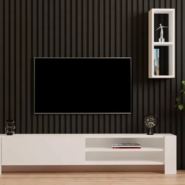 Seturi zona TV Trendy Naz 33 cm x 26.8 cm x 160 cm / White photo 3