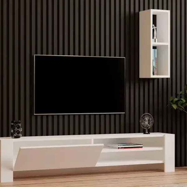 Seturi zona TV Trendy Naz 33 cm x 26.8 cm x 160 cm / White photo 4