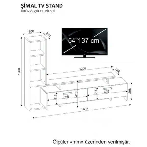 Seturi zona TV Trendy Simal 29.8 cm x 22 cm x 168 cm / White photo 6