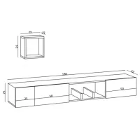 Seturi zona TV Trendy Avior 25 cm x 32 cm x 180 cm / Stejar Sonoma photo 7