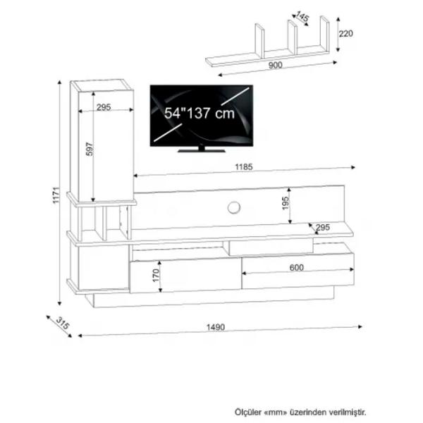 Seturi zona TV Trendy Como 171.1 cm x 31.5 cm x 149 cm / Stejar Sonoma photo 5