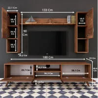 Seturi zona TV Trendy M27 180 cm x 35 cm x 284 cm / Brown photo 11