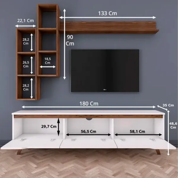 Комплекты ТВ-зона Trendy TV M16 48.6 см x 35 см x 180 см / Белый photo 11