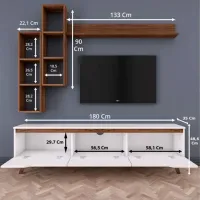 Seturi zona TV Trendy TV M16 48.6 cm x 35 cm x 180 cm / White photo 11