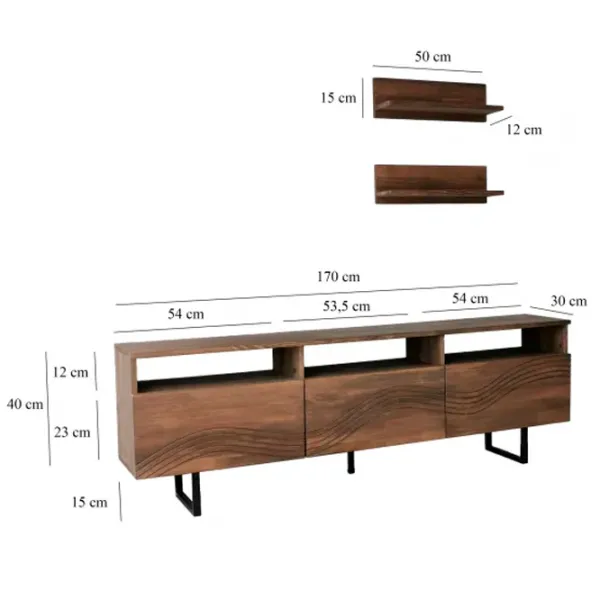 Комплекты ТВ-зона Trendy Onda 40 см x 30 cм x 170 см / Коричневый photo 8