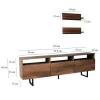 Комплекты ТВ-зона Trendy Onda 40 см x 30 cм x 170 см / Коричневый photo 8