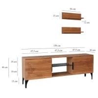 Комплекты ТВ-зона Trendy Joanne 40 см x 30 cм x 150 см / Коричневый photo 8