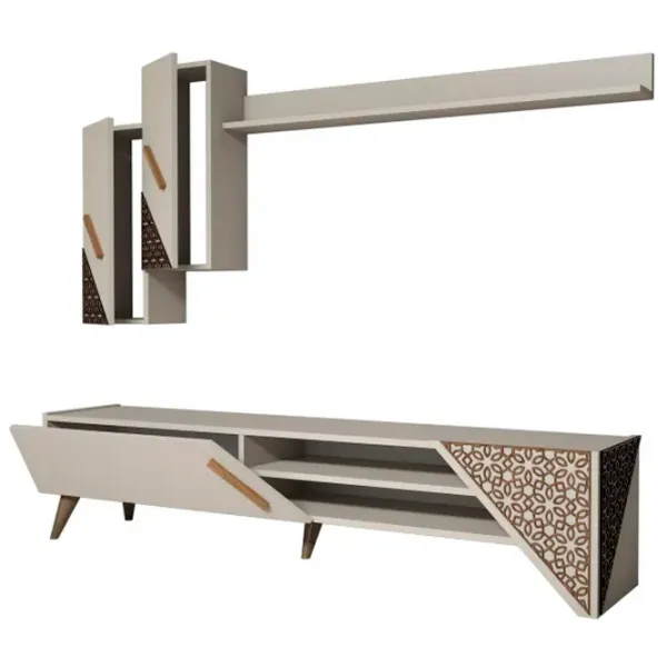 Комплекты ТВ-зона Trendy Beril 40 см x 37 см x 180 см / Кремовый photo 1