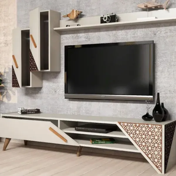 Комплекты ТВ-зона Trendy Beril 40 см x 37 см x 180 см / Кремовый photo 3