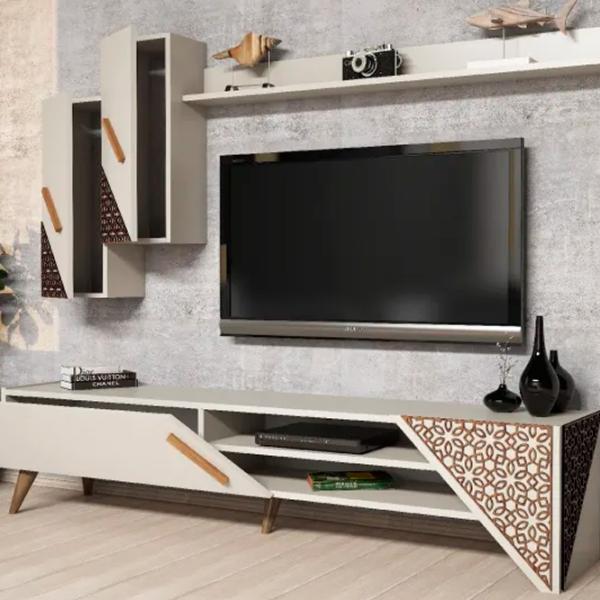 Комплекты ТВ-зона Trendy Beril 40 см x 37 см x 180 см / Кремовый photo 3