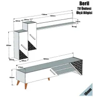 Seturi zona TV Trendy Beril 40 cm x 37 cm x 180 cm / Brown photo 4