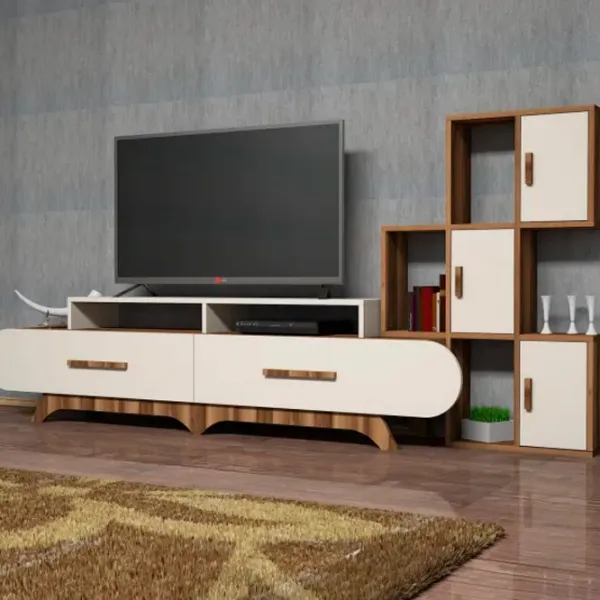 Комплекты ТВ-зона Trendy Flora S 50 см x 36.8 см x 205 см / Кремовый photo 2