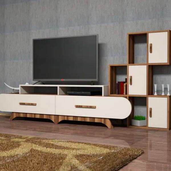 Комплекты ТВ-зона Trendy Flora S 50 см x 36.8 см x 205 см / Кремовый photo 2