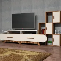 Seturi zona TV Trendy Flora S 50 cm x 36.8 cm x 205 cm / Cream photo 2