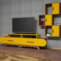 Комплекты ТВ-зона Trendy Flora S 50 см x 36.8 см x 205 см / Желтый photo 3