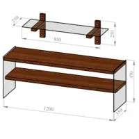 Seturi zona TV Trendy TV104 45 cm x 35 cm x 120 cm / Brown photo 8