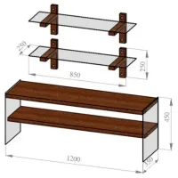 Seturi zona TV Trendy TV105 45 cm x 35 cm x 120 cm / Brown photo 10