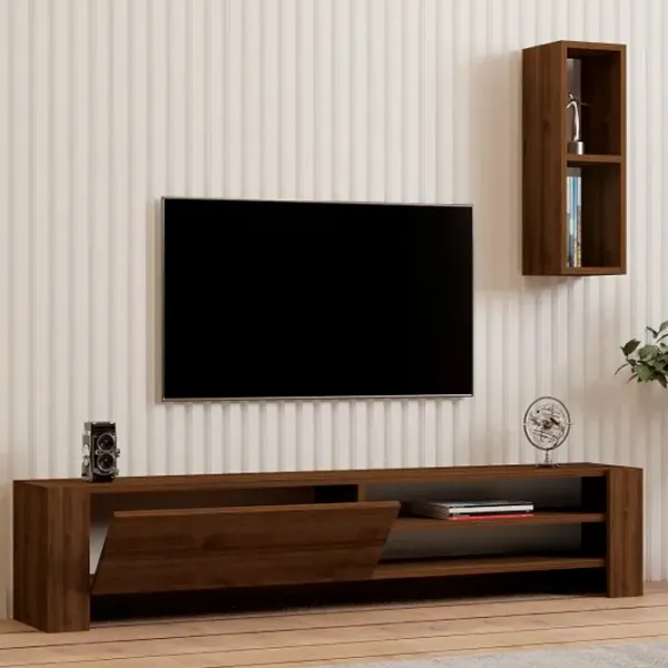 Seturi zona TV Trendy Naz 33 cm x 26.8 cm x 160 cm / Brown photo 5
