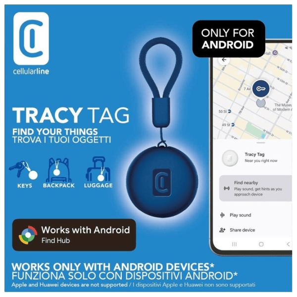 Smart Tracker Cellularline Tracy - Android Blue photo 4