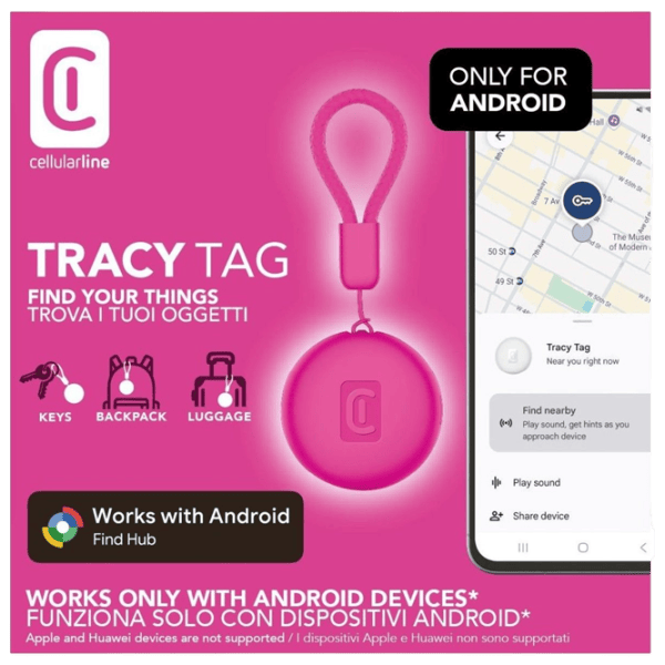 Smart Tracker Cellularline Tracy - Android Pink photo 2