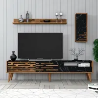 Seturi zona TV Trendy Valensiya 35 cm x 45 cm x 180 cm / Black photo 2