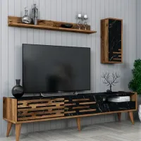 Seturi zona TV Trendy Valensiya 35 cm x 45 cm x 180 cm / Black photo 4