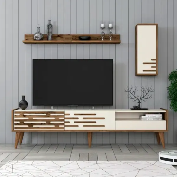 Комплекты ТВ-зона Trendy Valensiya 35 см x 45 см x 180 см / Кремовый photo 2