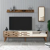 Seturi zona TV Trendy Valensiya 35 cm x 45 cm x 180 cm / Cream photo 2