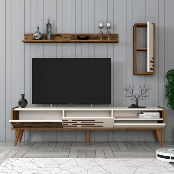 Комплекты ТВ-зона Trendy Valensiya 35 см x 45 см x 180 см / Кремовый photo 3