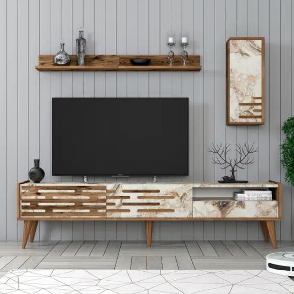 Seturi zona TV Trendy Valensiya 35 cm x 45 cm x 180 cm / White photo 2
