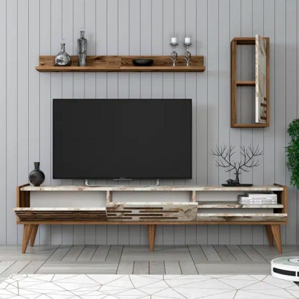 Seturi zona TV Trendy Valensiya 35 cm x 45 cm x 180 cm / White photo 3