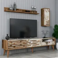 Seturi zona TV Trendy Valensiya 35 cm x 45 cm x 180 cm / White photo 4