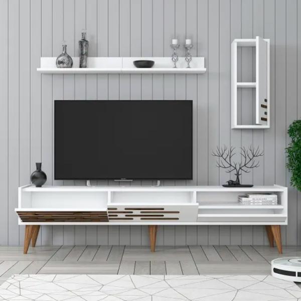 Seturi zona TV Trendy Valensiya 35 cm x 45 cm x 180 cm / White photo 3