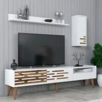 Seturi zona TV Trendy Valensiya 35 cm x 45 cm x 180 cm / White photo 5