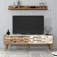 Seturi zona TV Trendy Valensiya 35 cm x 45 cm x 140 cm / White photo 2