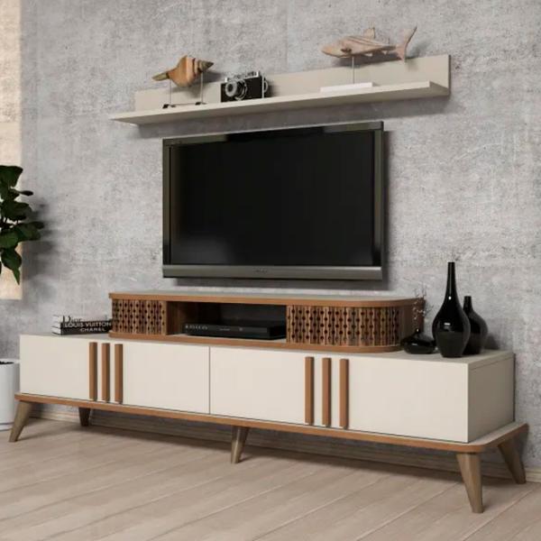 Комплекты ТВ-зона Trendy Eylul 51.6 см x 39 см x 168 см / Кремовый photo 2
