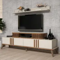 Комплекты ТВ-зона Trendy Eylul 51.6 см x 39 см x 168 см / Кремовый photo 2