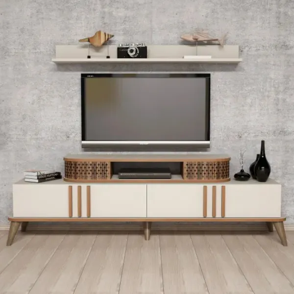 Комплекты ТВ-зона Trendy Eylul 51.6 см x 39 см x 168 см / Кремовый photo 4