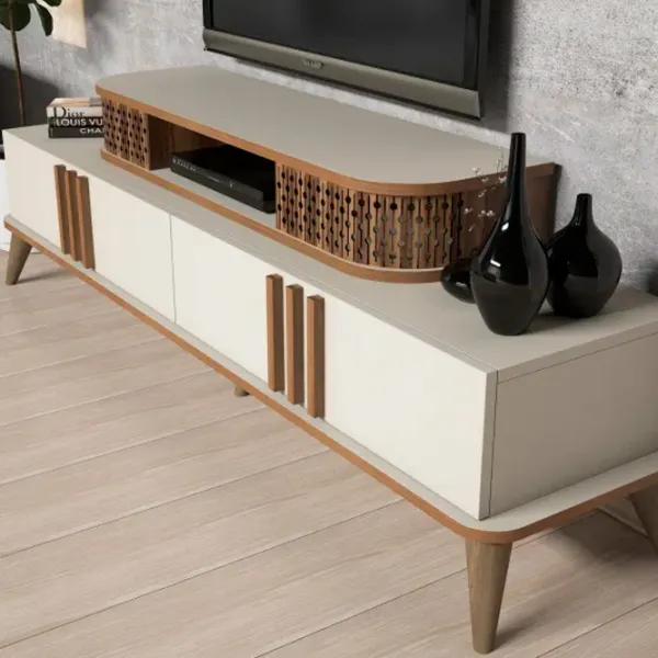 Комплекты ТВ-зона Trendy Eylul 51.6 см x 39 см x 168 см / Кремовый photo 5