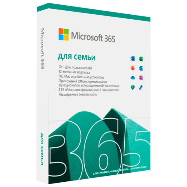 Пакет офисных программ Microsoft Office 365 Family Russian Subscr 1YR Russia Only Medialess P8 x64 Количество устройств : 6 ПК photo 1